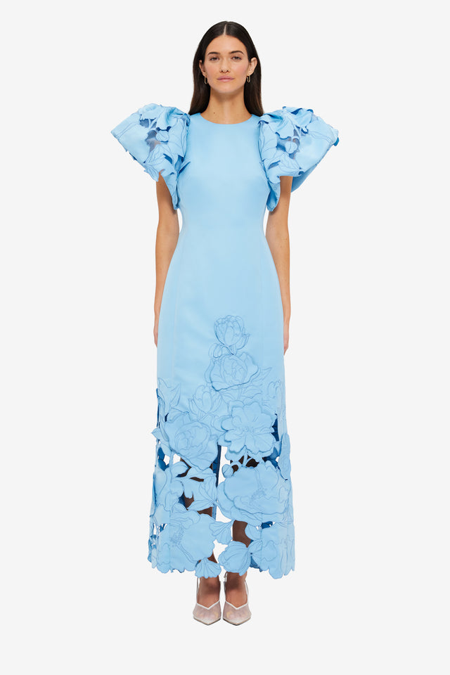 Exclusive LEO LIN Lucinda Appliqué Maxi Dress - Cornflower Blue