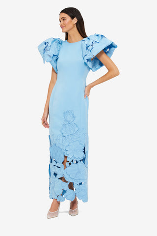 Exclusive LEO LIN Lucinda Appliqué Maxi Dress - Cornflower Blue