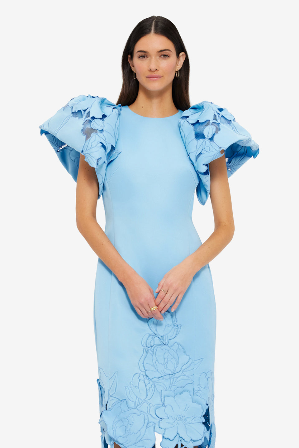 Exclusive LEO LIN Lucinda Appliqué Maxi Dress - Cornflower Blue