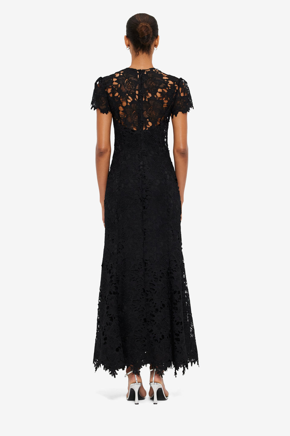 Exclusive LEO LIN Monique Embroidered Lace Maxi Dress - Ebony
