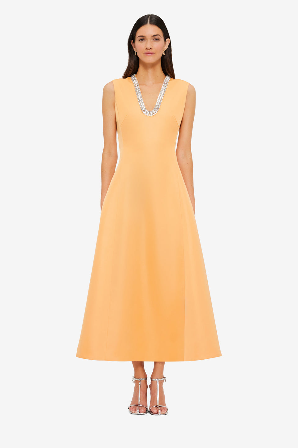 Exclusive LEO LIN Nicola Embellished Midi Dress - Ochre