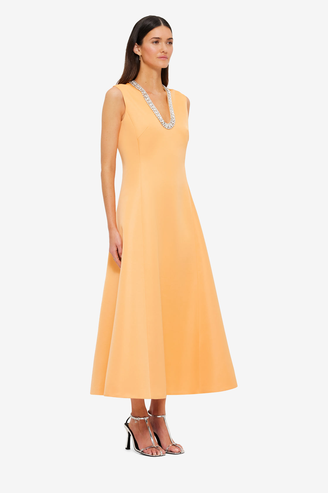 Exclusive LEO LIN Nicola Embellished Midi Dress - Ochre