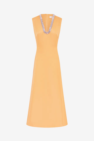 Exclusive LEO LIN Nicola Embellished Midi Dress - Ochre