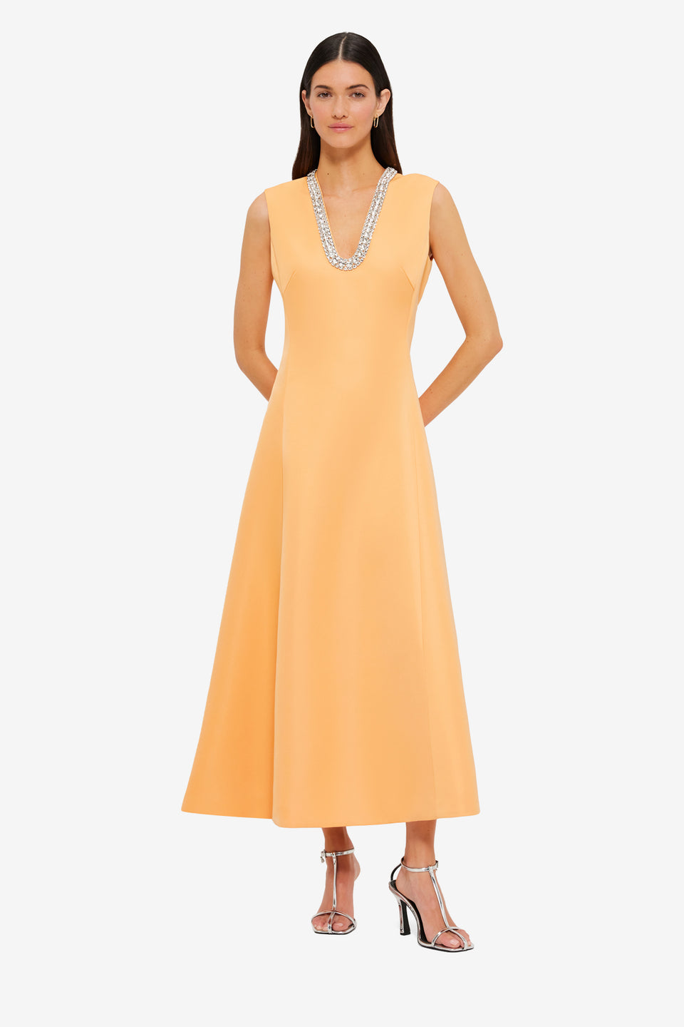 Exclusive LEO LIN Nicola Embellished Midi Dress - Ochre
