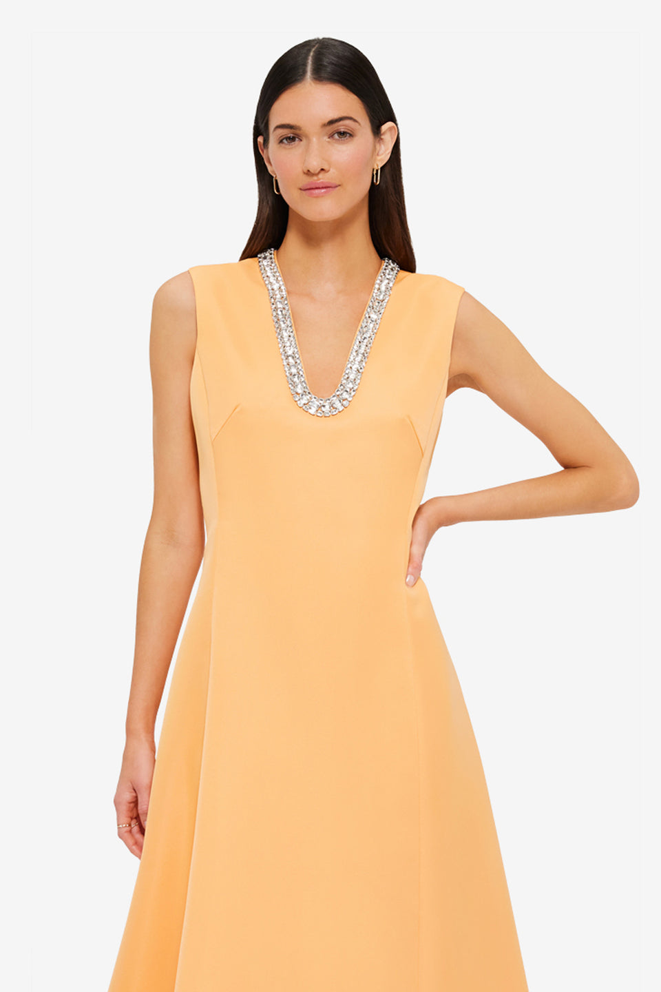 Exclusive LEO LIN Nicola Embellished Midi Dress - Ochre