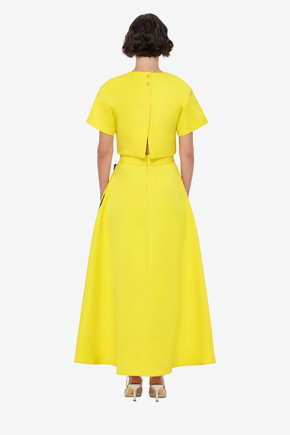 Exclusive LEO LIN Indie Appliqué Sleeve Top - Iris Print in Yellow