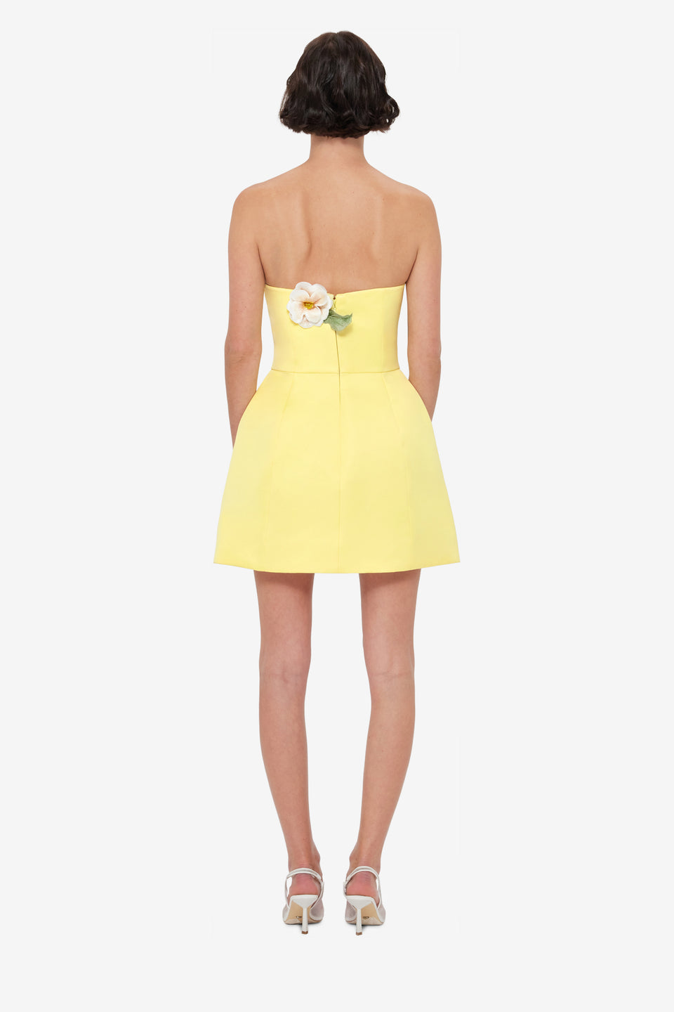 Exclusive LEO LIN Rosario Appliqué Floral Bustier Mini Dress - Sorbet Yellow