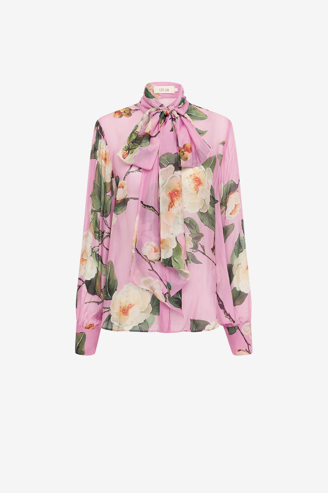 Exclusive LEO LIN Dalia Chiffon Blouse - Camelia Print