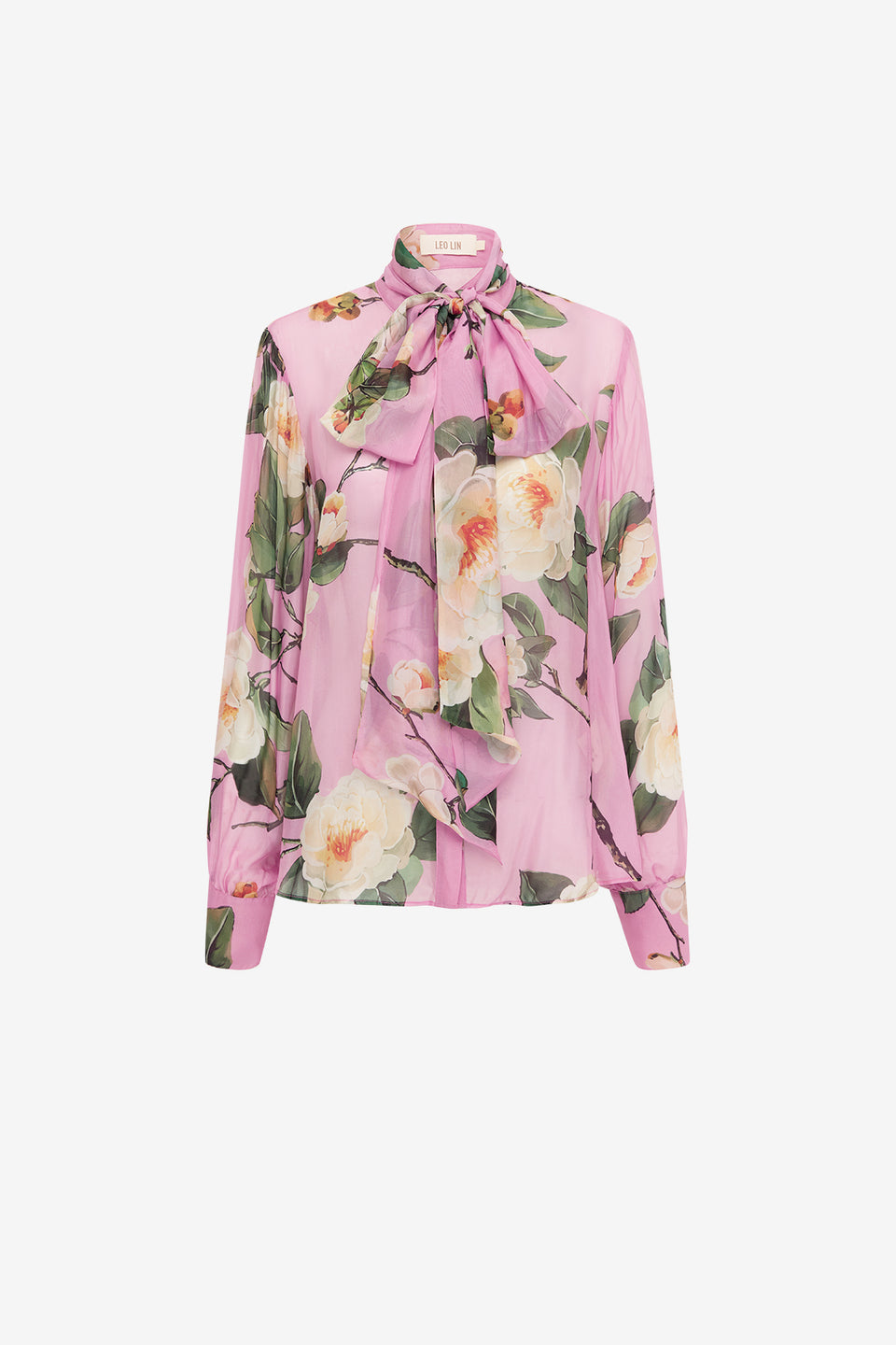 Exclusive LEO LIN Dalia Chiffon Blouse - Camelia Print