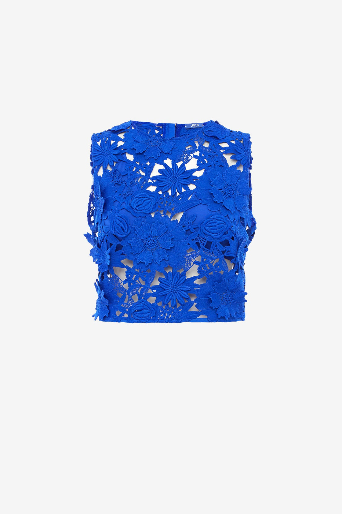 Exclusive LEO LIN Iris Lace Top - Lapis