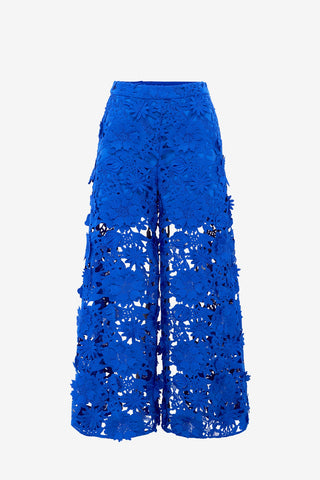 Exclusive LEO LIN Candied Lace Pants - Lapis