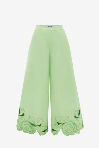 Theodora Appliqué Pants - Juniper Green Pants