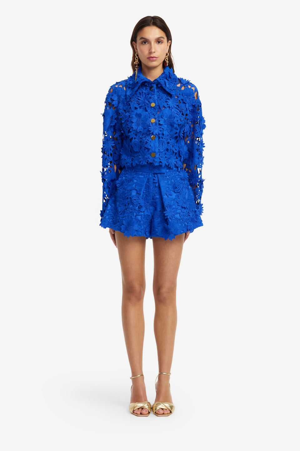 Exclusive LEO LIN Josie Lace Shorts - Lapis