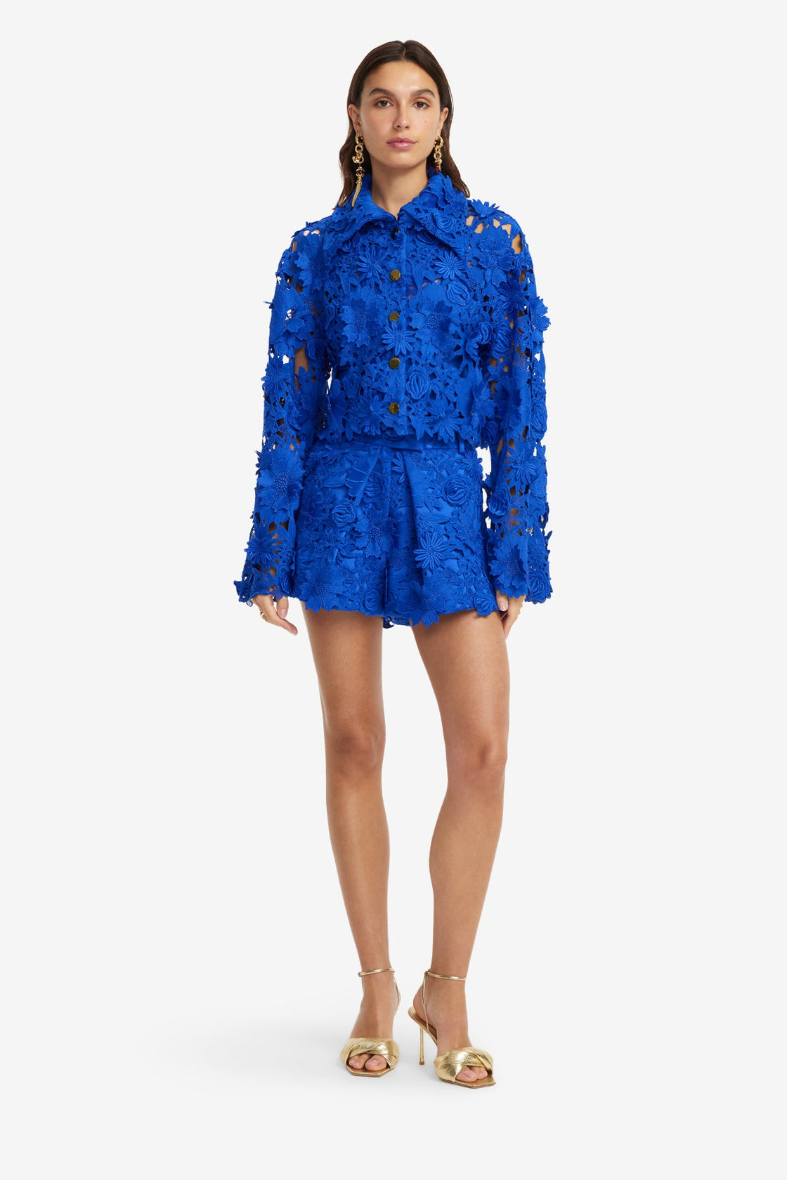 Exclusive LEO LIN Josie Lace Shorts - Lapis
