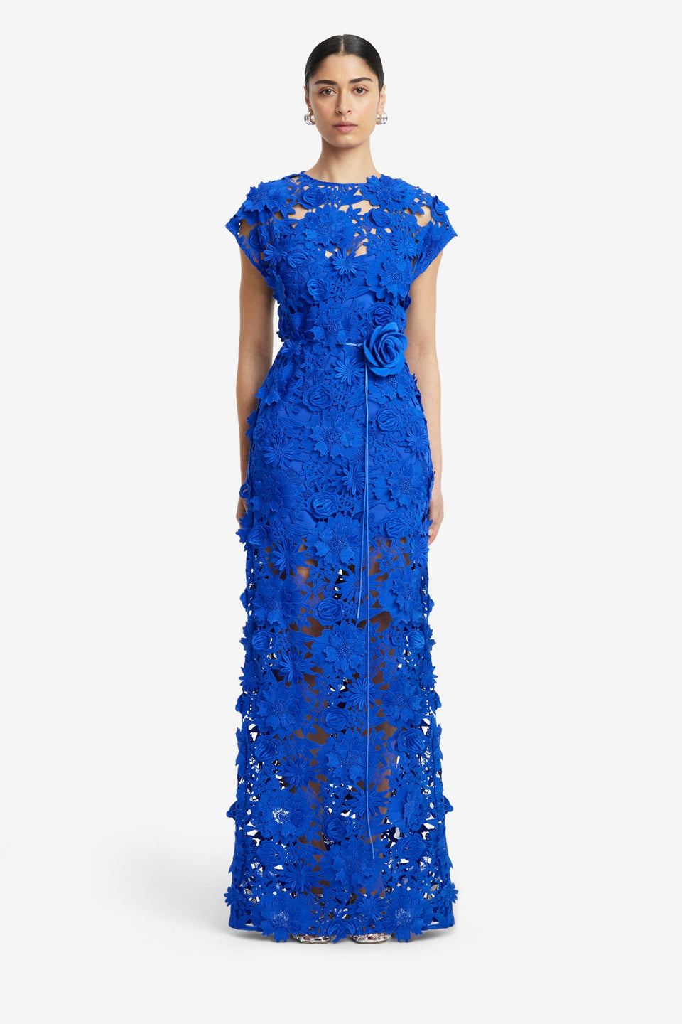 Exclusive LEO LIN Alena Lace Maxi Dress - Lapis