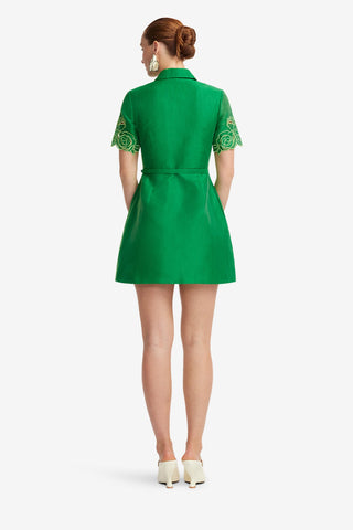 Exclusive LEO LIN Brigitte Applique Mini Dress - Verdant