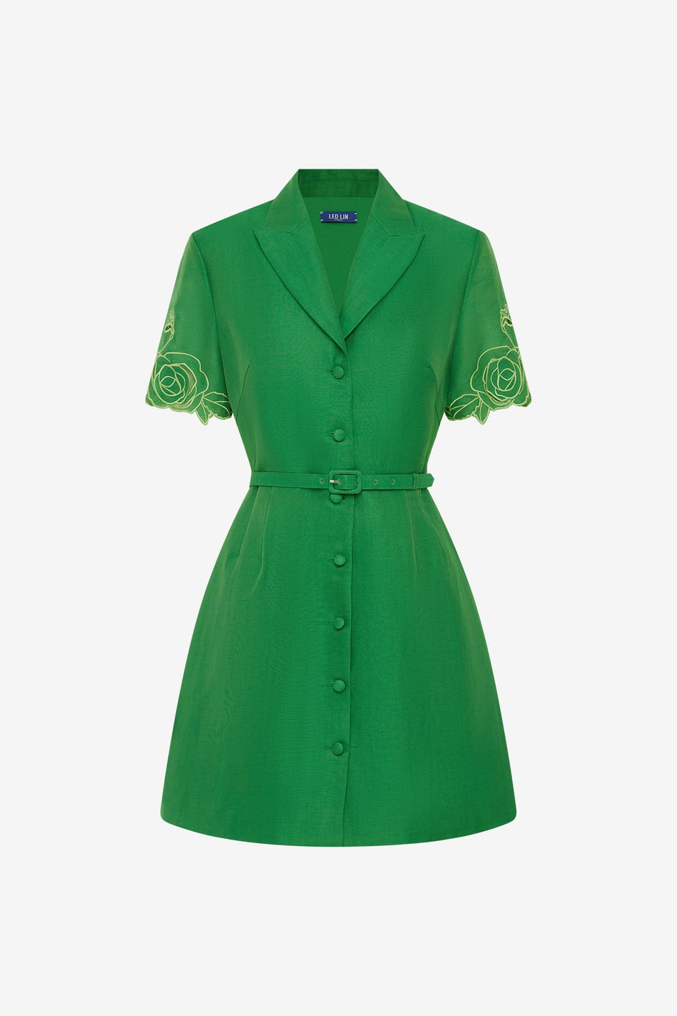 Exclusive LEO LIN Brigitte Applique Mini Dress - Verdant