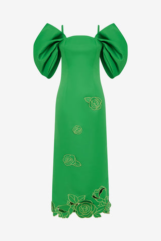 Exclusive LEO LIN Arabella Appliqué Maxi Dress - Verdant