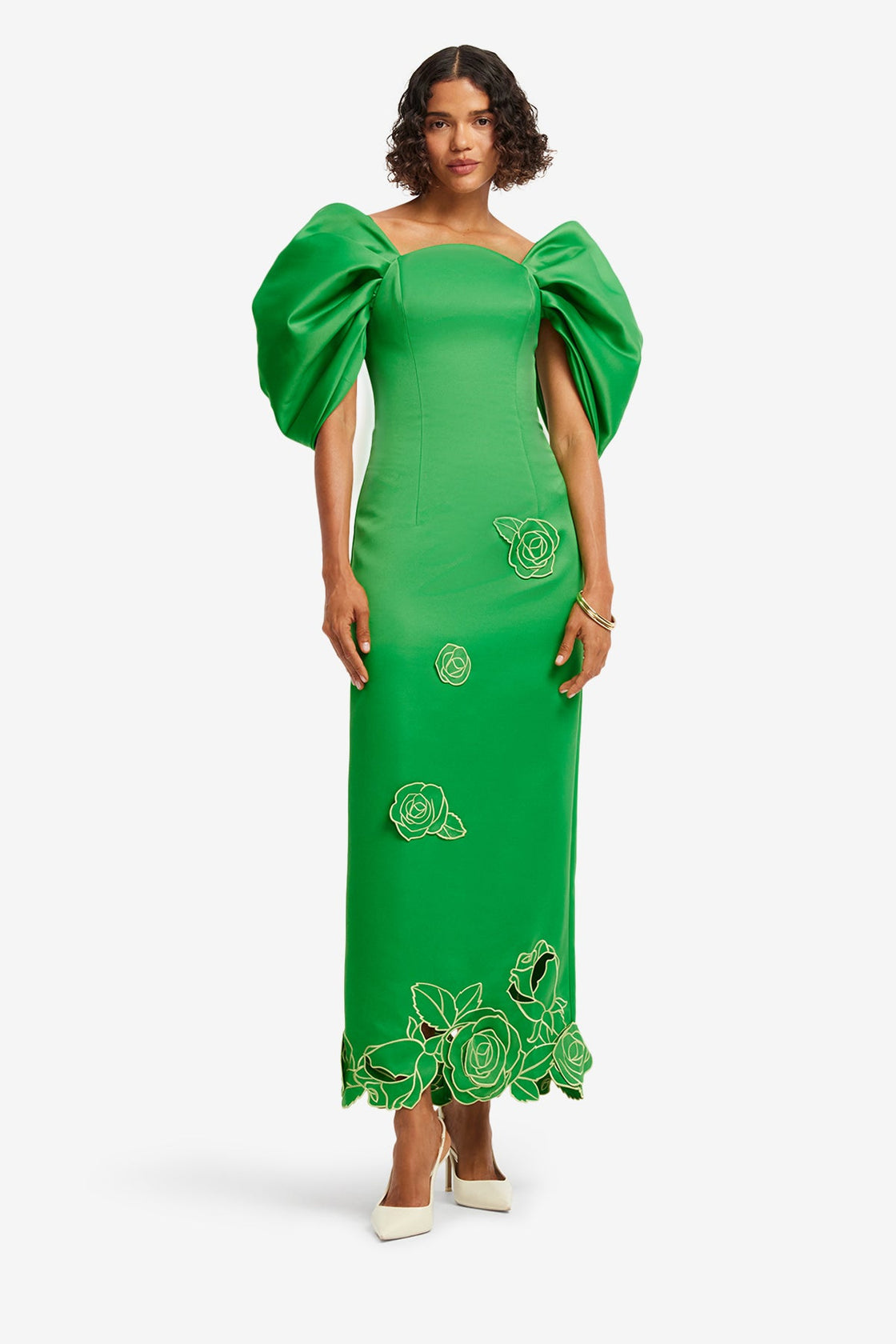 Exclusive LEO LIN Arabella Appliqué Maxi Dress - Verdant
