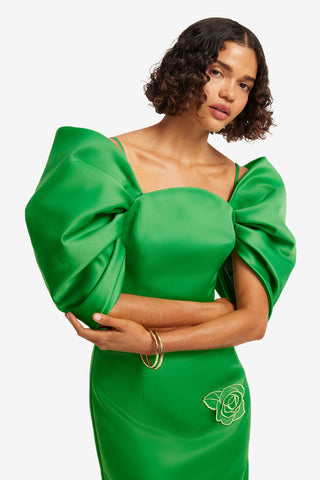 Exclusive LEO LIN Arabella Appliqué Maxi Dress - Verdant