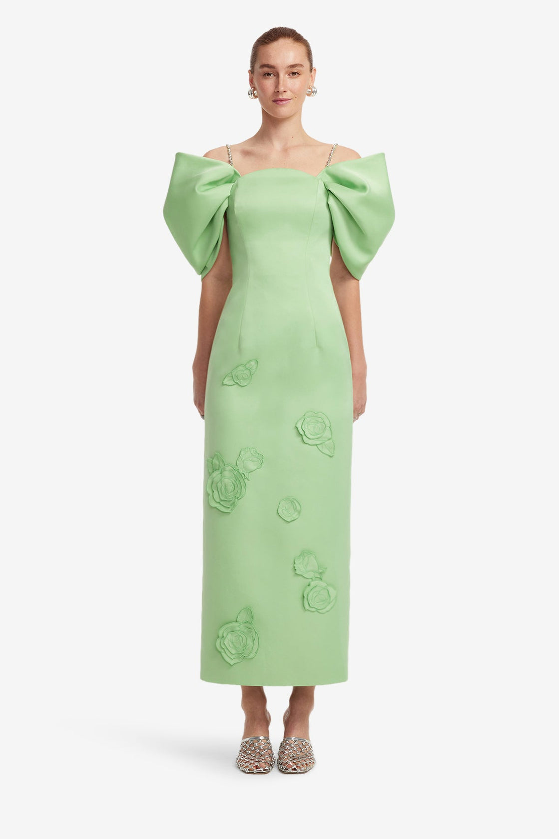 Exclusive LEO LIN Arabella Appliqué Maxi Dress - Juniper Green
