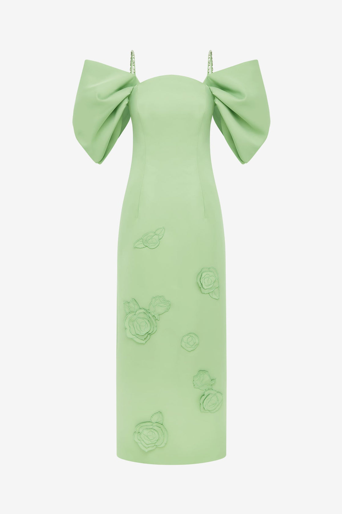 Exclusive LEO LIN Arabella Appliqué Maxi Dress - Juniper Green