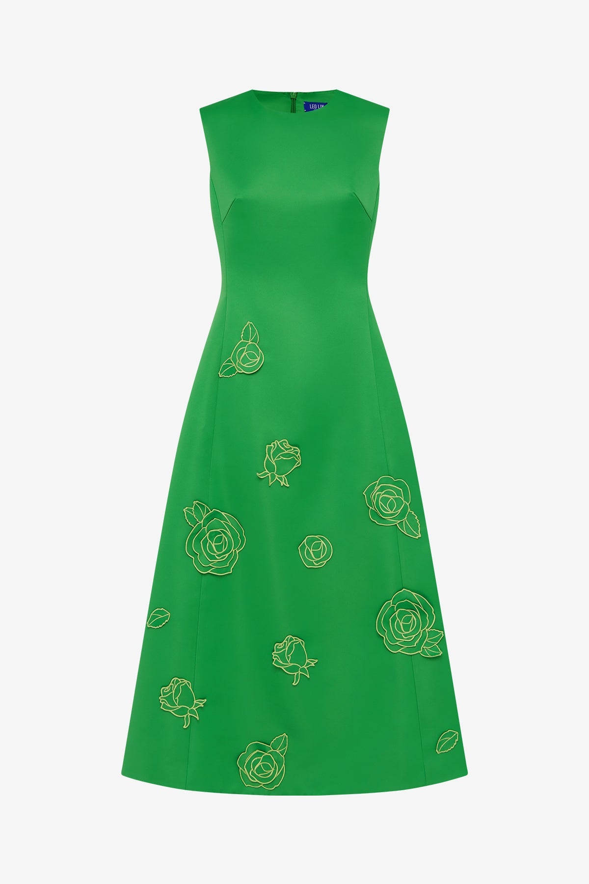 moda operandi green mini dress LEO LIN - Cleo Appliqué Sleeveless Midi starzone-2