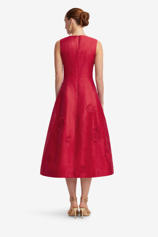 Cleo Appliqué Sleeveless Midi Dress - Scarlet Dress Midi