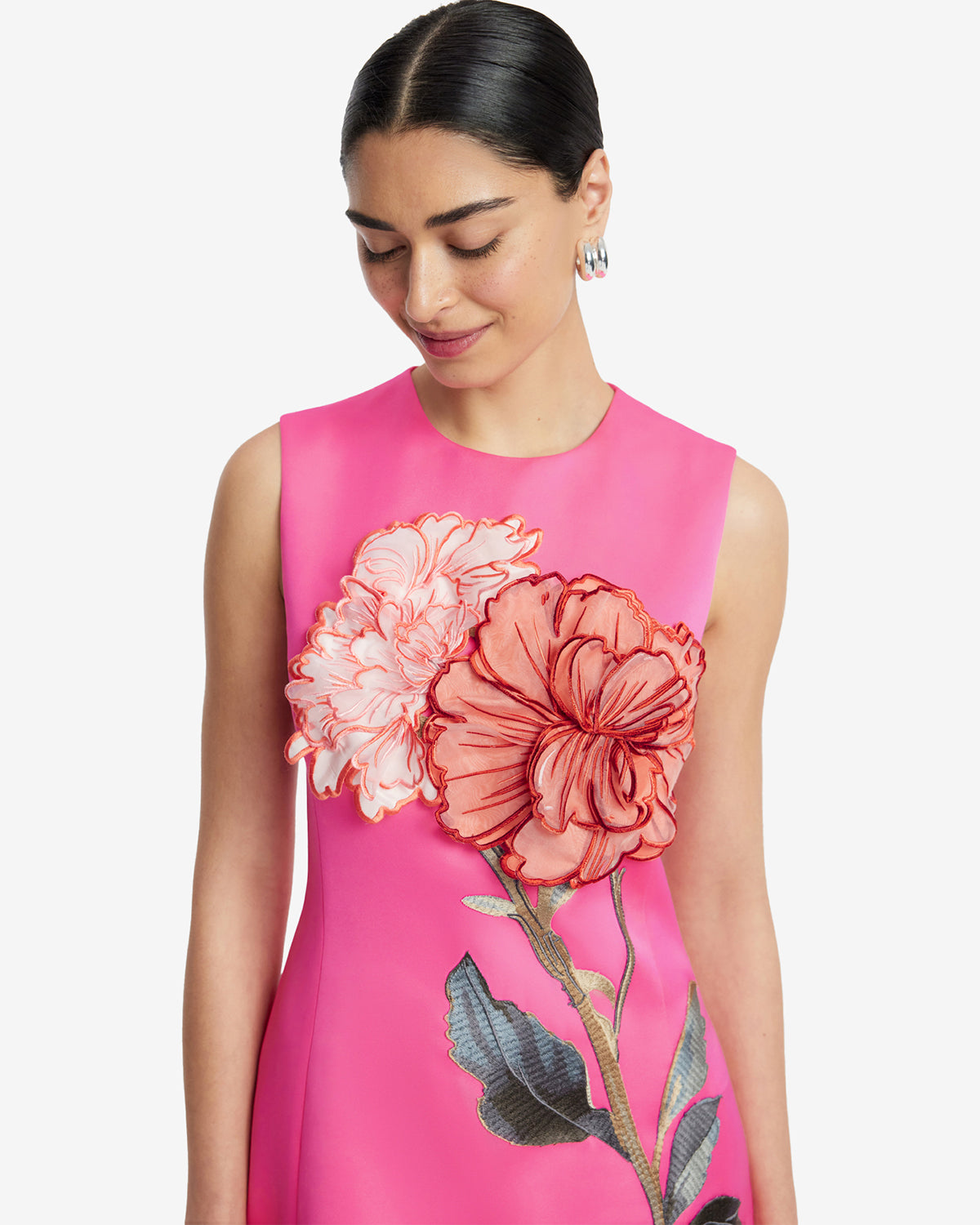 leo lin cleo sleeveless midi dress Leo Lin Women's Cleo Embroidered Sleeveless Midi Dress