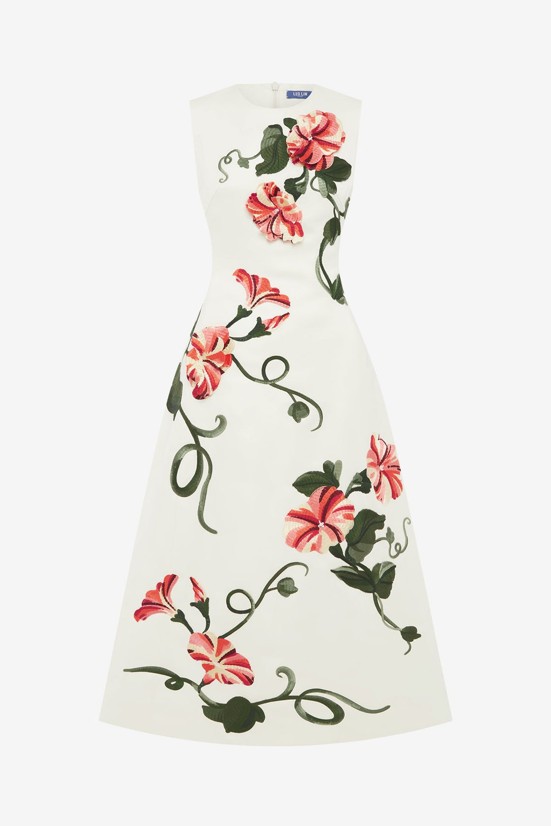 leo lin cleo appliqu midi dress LEO LIN - Cleo Appliqu Sleeveless Midi Dress