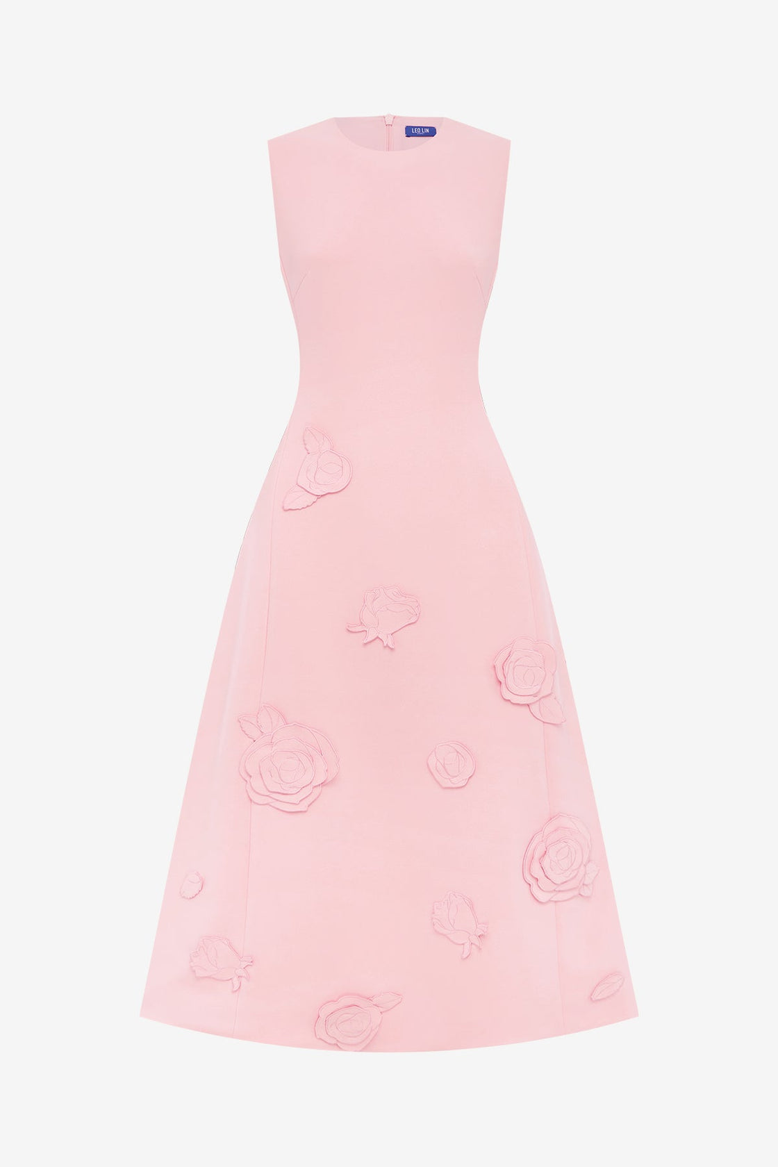 cleo pink dress Leo Lin Cleo Flower-appliqu Midi Dress