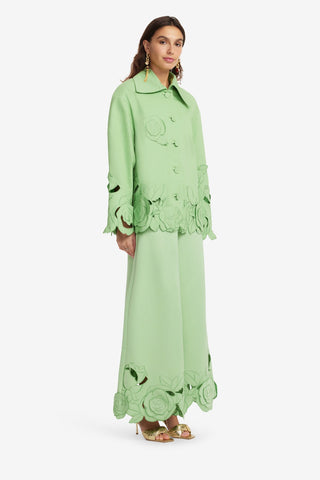 Exclusive LEO LIN Jayna Appliqué Jacket - Juniper Green