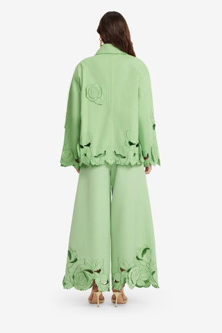 Exclusive LEO LIN Jayna Appliqué Jacket - Juniper Green