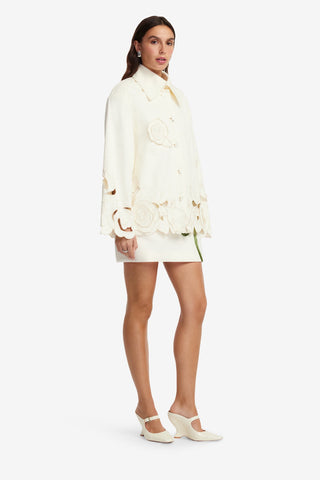 Exclusive LEO LIN Jayna Applique Jacket - Snow