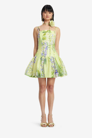 Exclusive LEO LIN Lorena Puff Mini Dress - Wisteria Print