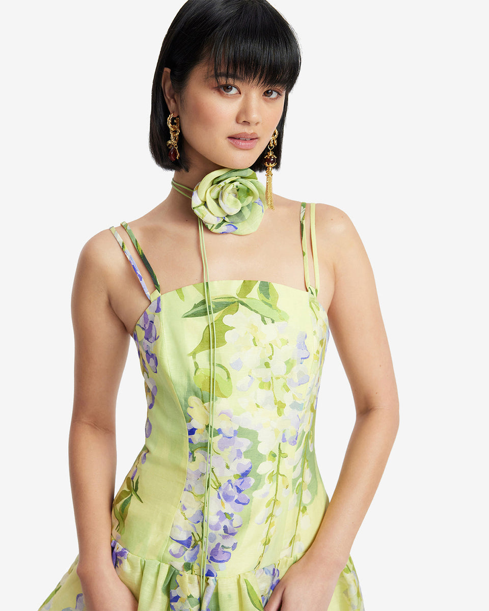 Exclusive LEO LIN Lorena Puff Mini Dress - Wisteria Print