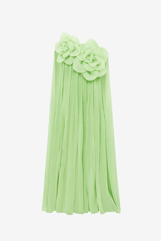 Exclusive LEO LIN Jaclyn Draped Floor Length Dress - Juniper Green