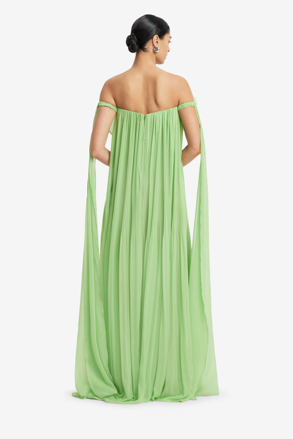 Exclusive LEO LIN Jaclyn Draped Floor Length Dress - Juniper Green
