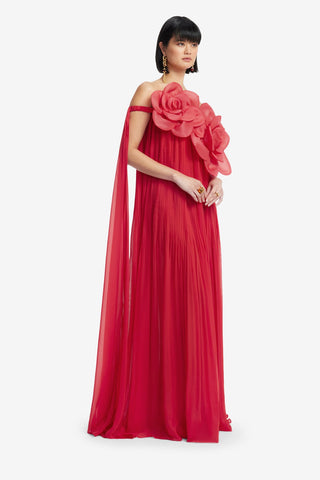 Jaclyn Draped Floor Length Dress - Scarlet Dress Maxi