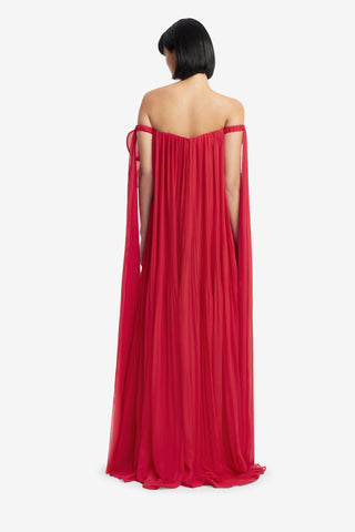 Jaclyn Draped Floor Length Dress - Scarlet Dress Maxi
