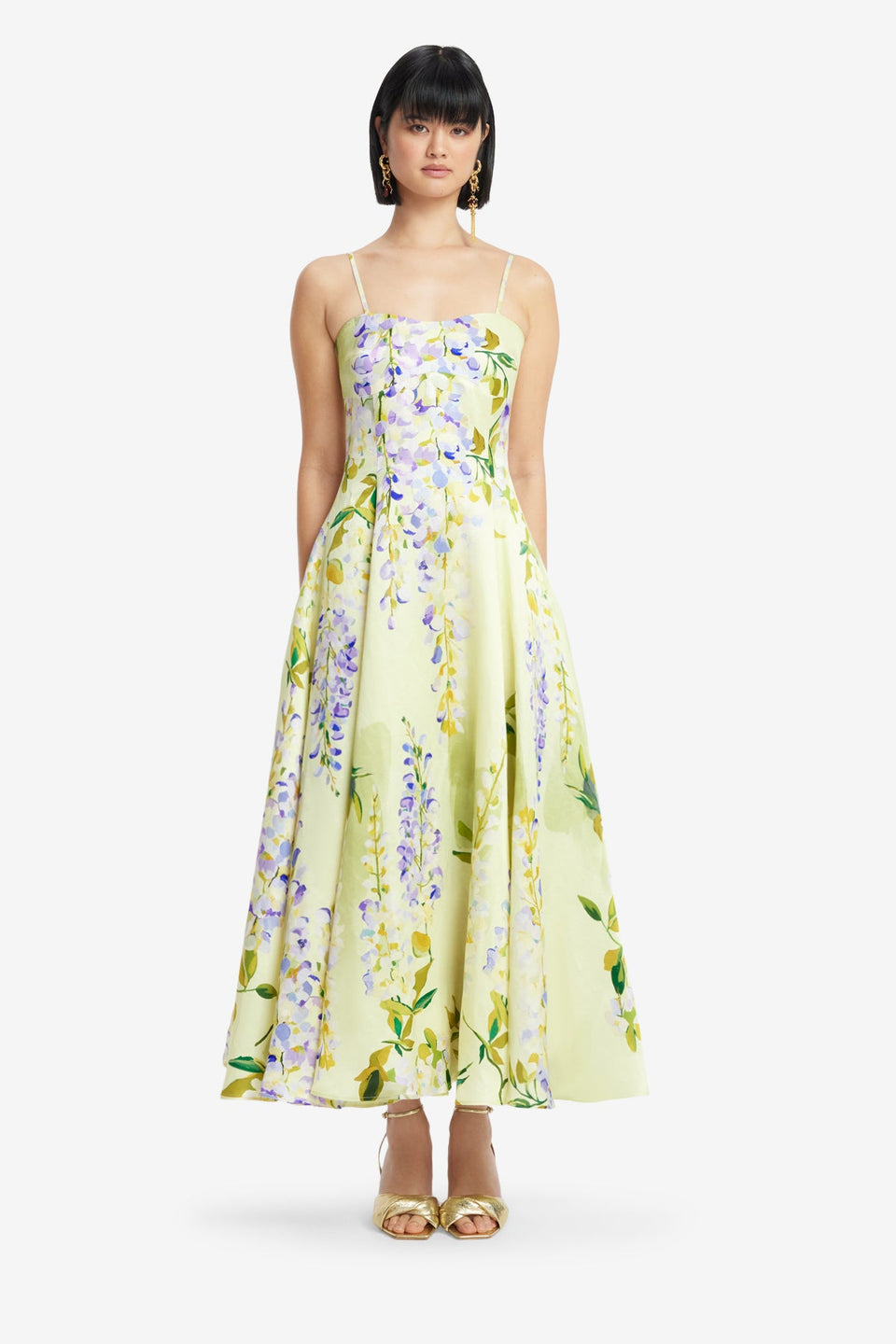 Exclusive LEO LIN Mariela Midi Dress - Wisteria Print