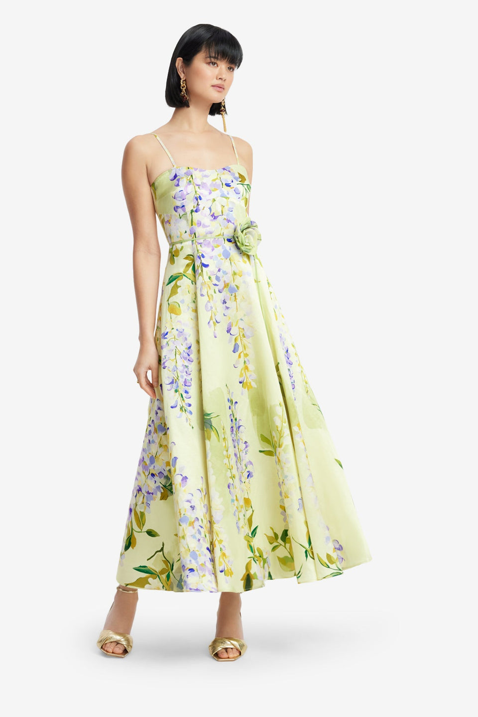 Exclusive LEO LIN Mariela Midi Dress - Wisteria Print