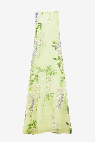 Exclusive LEO LIN Yumei Embellished Open Back Gown - Wisteria Print