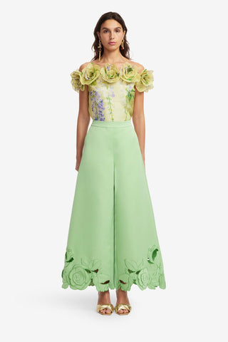 Theodora Appliqué Pants - Juniper Green Pants