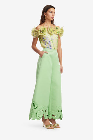 Theodora Appliqué Pants - Juniper Green Pants