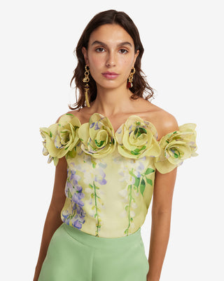 Exclusive LEO LIN McKayla Off-Shoulder Top - Wisteria Print