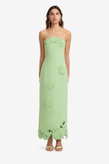 Rayna Appliqué Bustier Maxi Dress - Juniper Green Dress Maxi