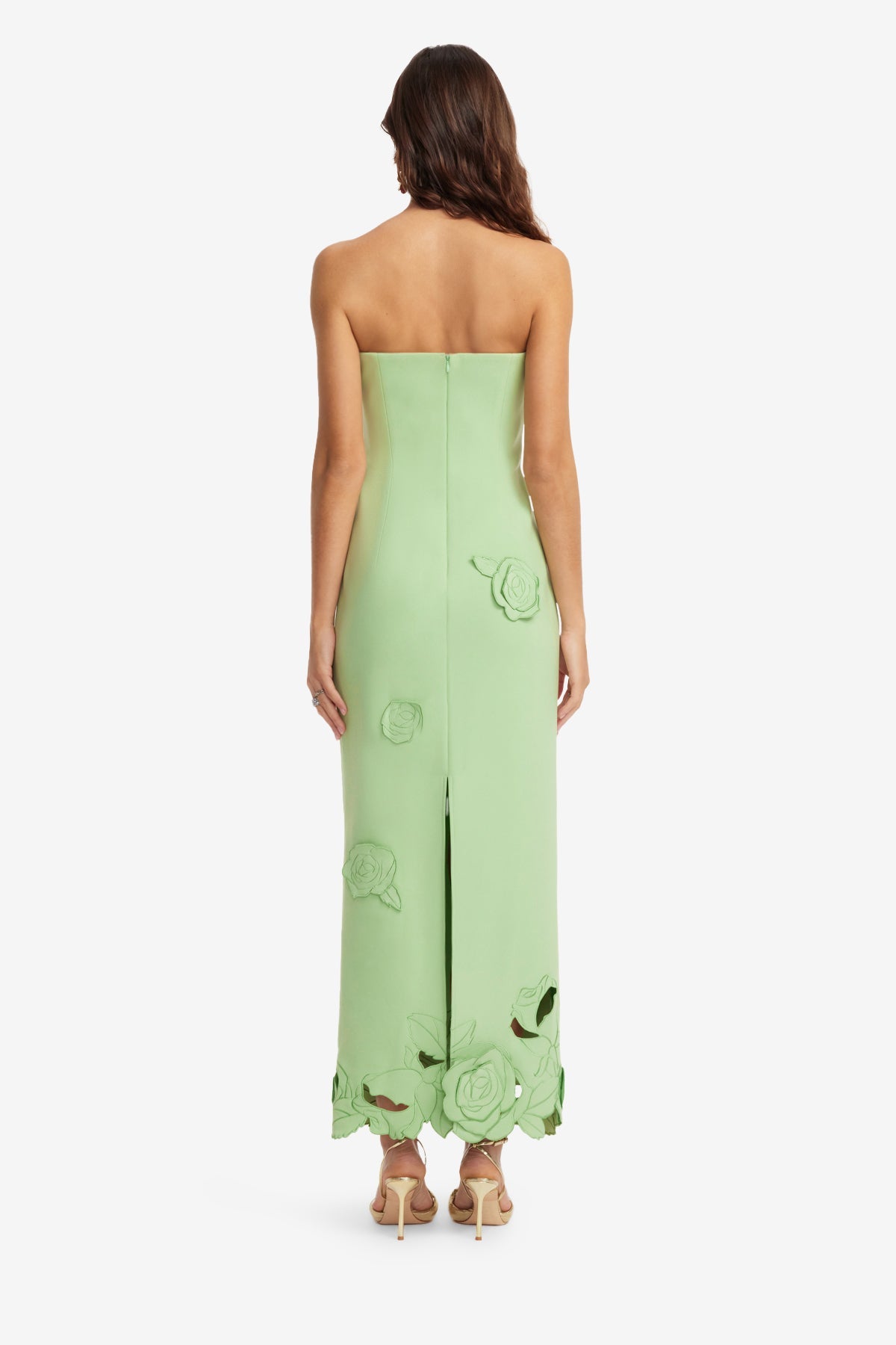 Rayna Appliqué Bustier Maxi Dress - Juniper Green – LEO LIN