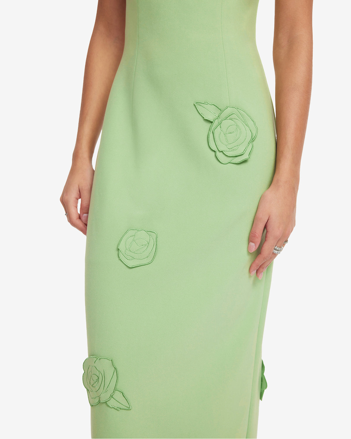 Rayna Appliqu Bustier Maxi Dress - Juniper Green LEO LIN Rayna Appliqu Bustier Maxi Dress - Juniper Green LEO LIN