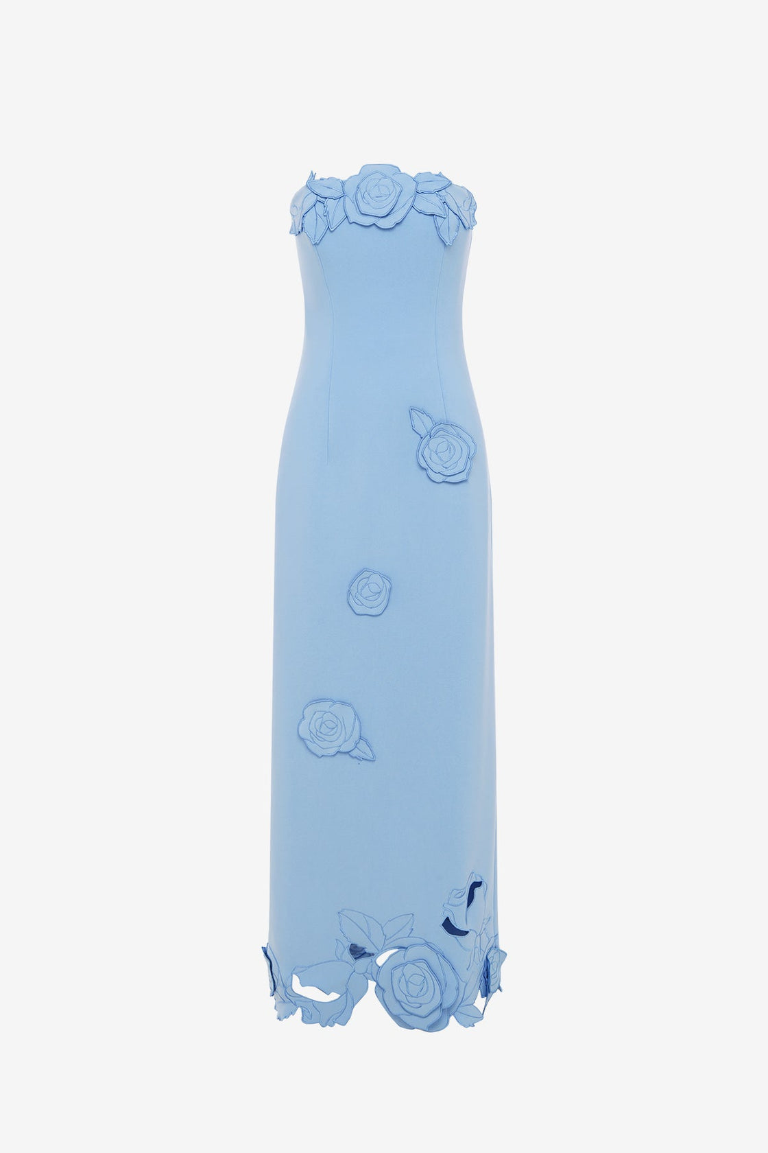 Rayna Appliqu Bustier Maxi Dress - Pastel Blue Rayna Appliqu Bustier Maxi Dress - Pastel Blue